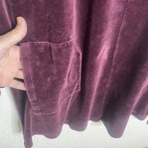 Pure Jill Velour Dress Women Size XL Pima Cotton Plush Velvet Shift Pockets - Picture 5 of 9